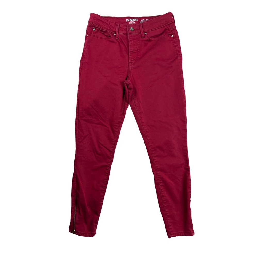 Levi’s Denizen Red High-Rise Ankle Skinny Jeans Size 6